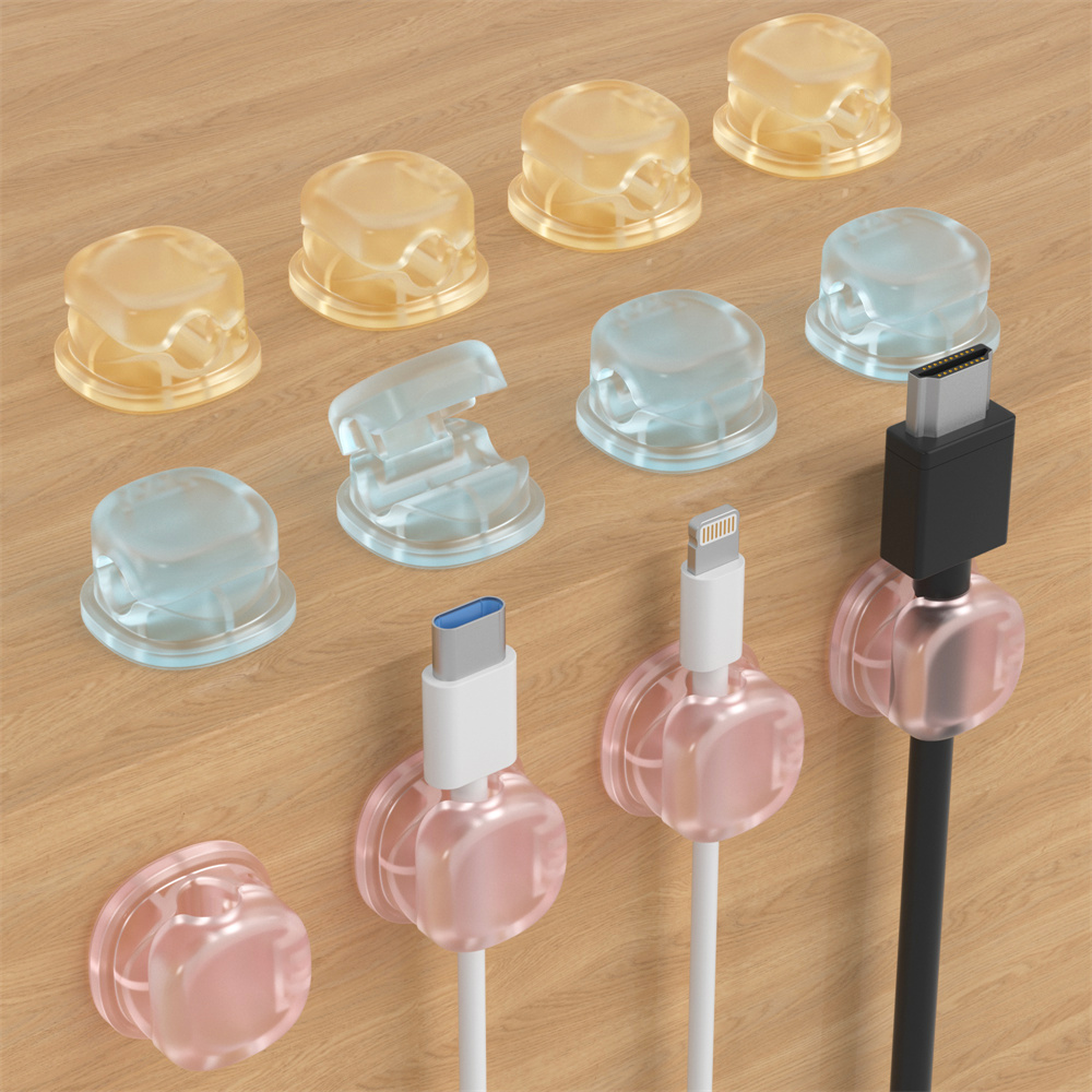 Cable Organizer Magnetic - 3 transparent color magnetic cable organizer,