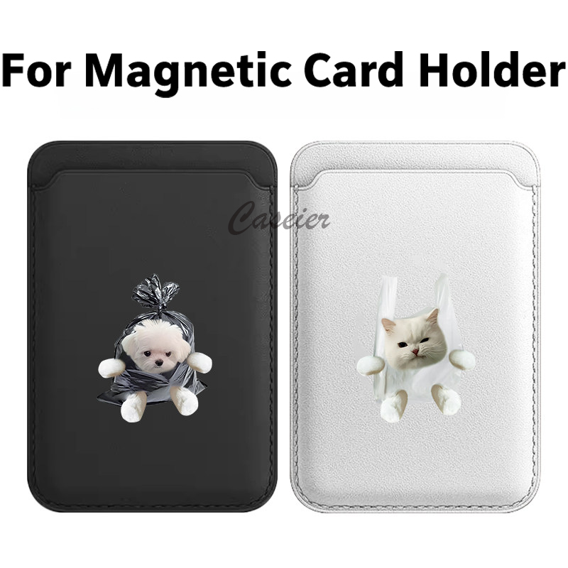 Phone Accessories Android - Garbage Bag Cat Magnetic Leather Wallet
