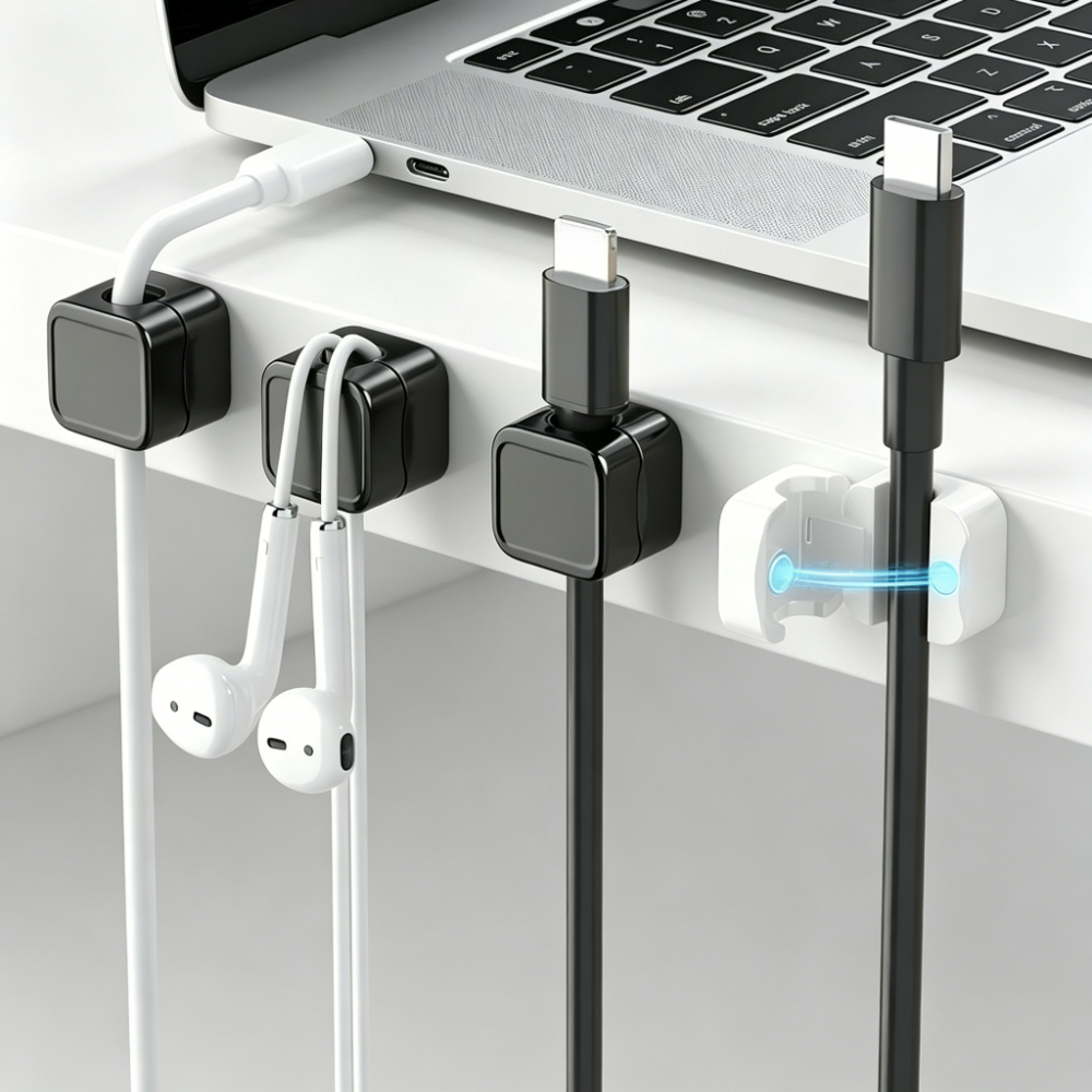 Cable Organizer Magnetic - 1/3/6Pcs Magnetic Cable Organizer Adjustable Wire