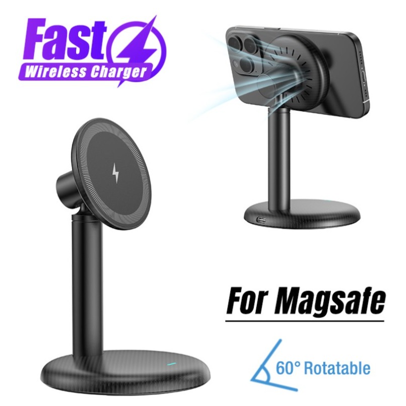 Cable Organizer Magnetic - Desktop Magnetic Phone Stand Fast Wireless