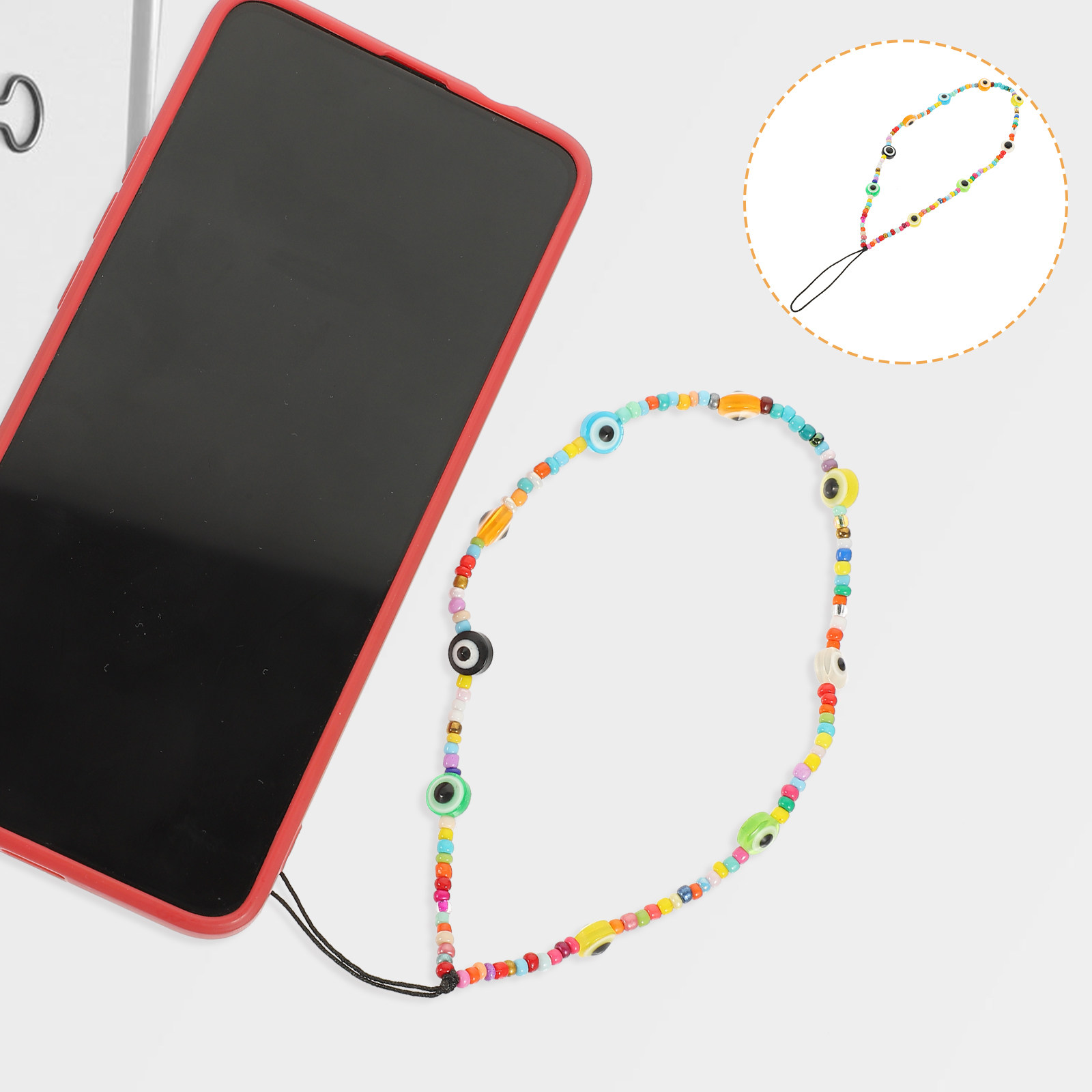 Phone Accessories Aesthetic - Beaded Phone Chain Evil Eye Bohemia