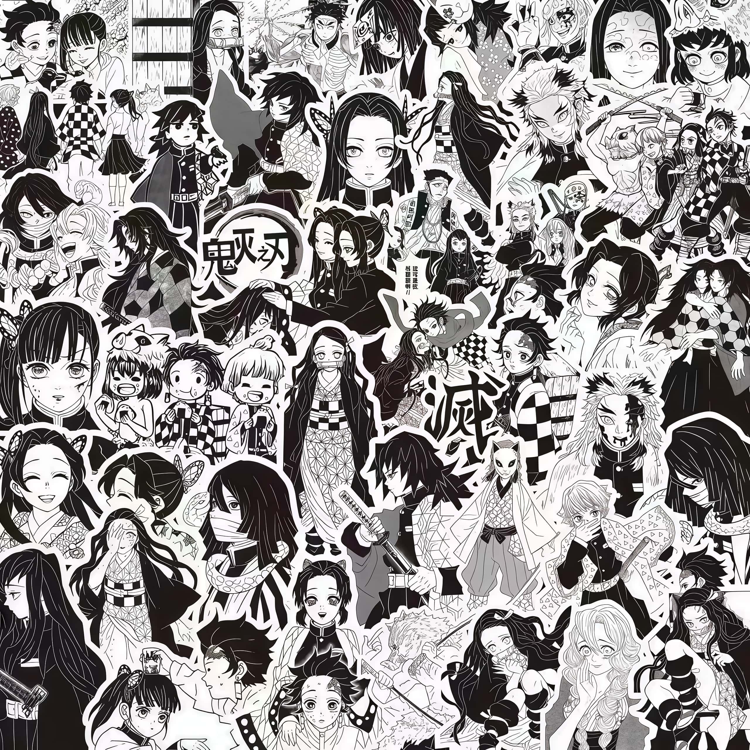 70Pcs Demon Slayer Black & Whi - Phone Accessories Demon Slayer 评论和价格