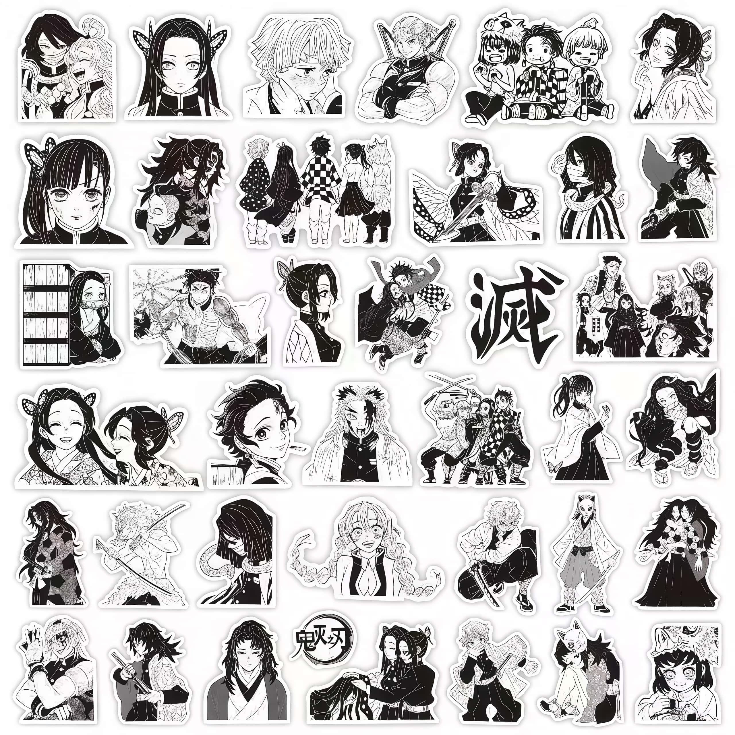 70Pcs Demon Slayer Black & Whi - Phone Accessories Demon Slayer 评论和价格