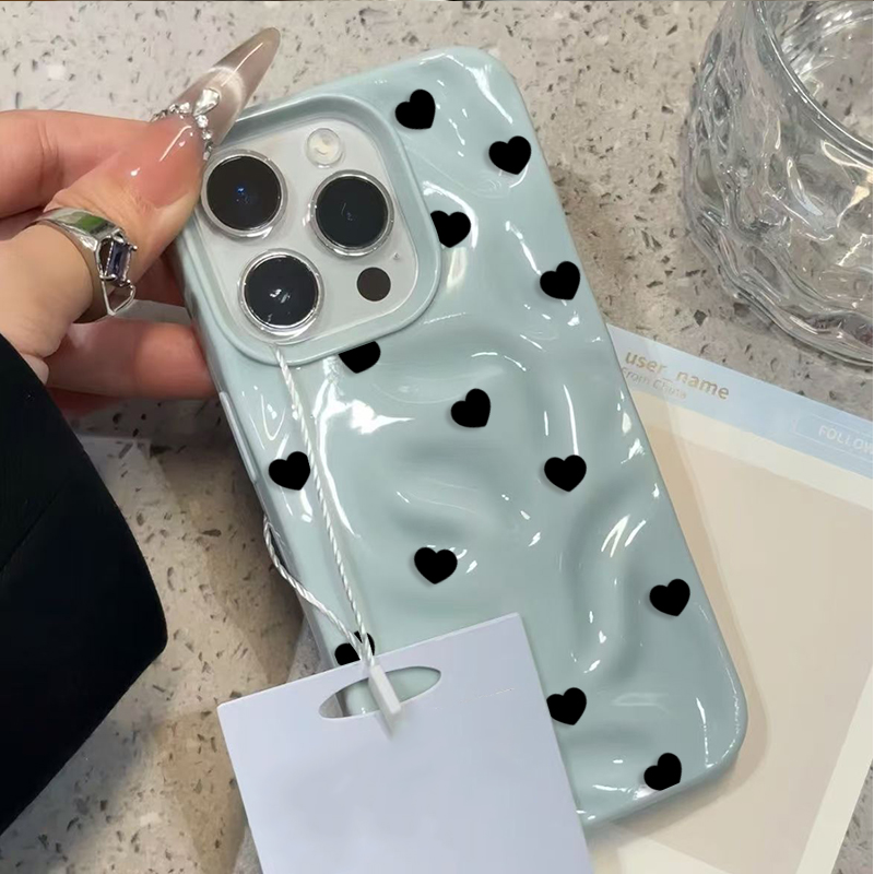 Aesthetic Cute Black Heart Sho - Phone Accessories Aesthetic 评论和价格