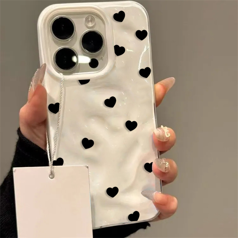 Aesthetic Cute Black Heart Sho - Phone Accessories Aesthetic 评论和价格