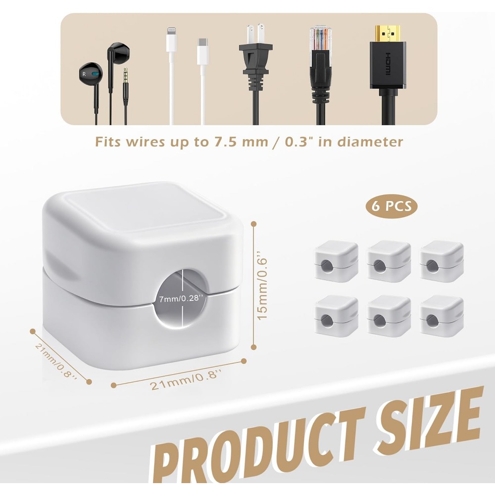 6 PCS Magnetic Cable Clips Cor - Cable Organizer Magnetic 评论和价格