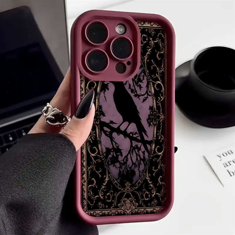 Aesthetic Black Crow Pattern W - Phone Accessories Aesthetic 评论和价格