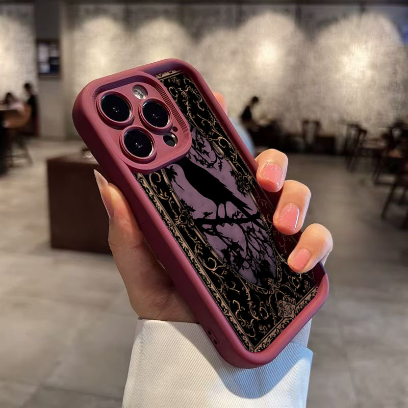 Aesthetic Black Crow Pattern W - Phone Accessories Aesthetic 评论和价格
