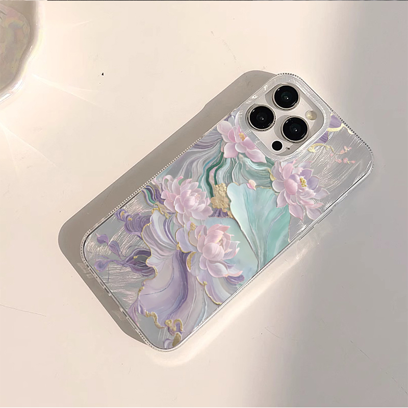 Dreamy Purple Lotus Print Aest - Phone Accessories Aesthetic 评论和价格