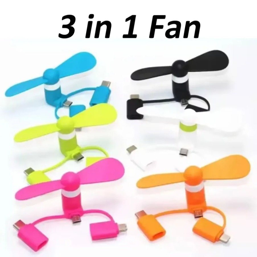 3 in 1 Universal Fan Mini Cool - Phone Accessories Android 评论和价格