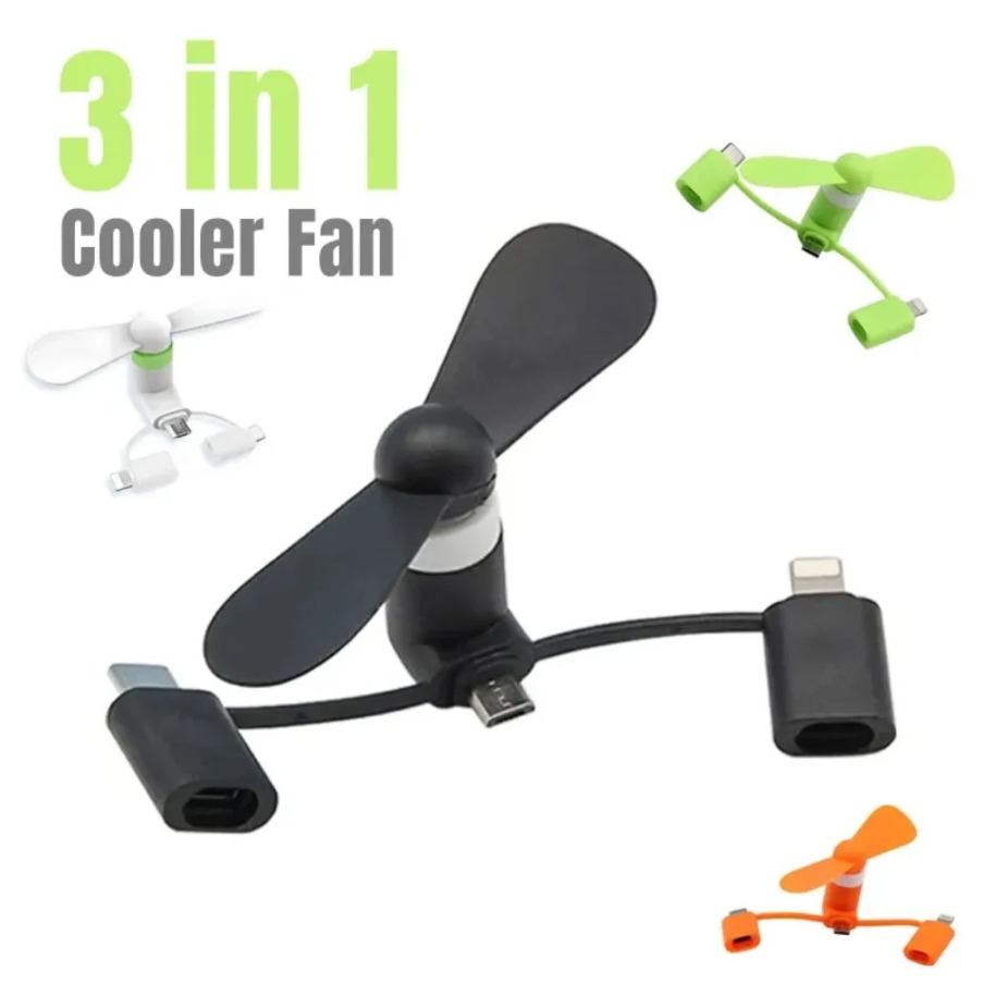 3 in 1 Universal Fan Mini Cool - Phone Accessories Android 评论和价格