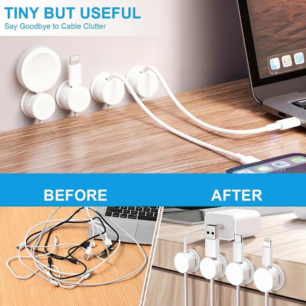6pcs Magnetic Cable Clips 360° - Cable Organizer Magnetic 评论和价格