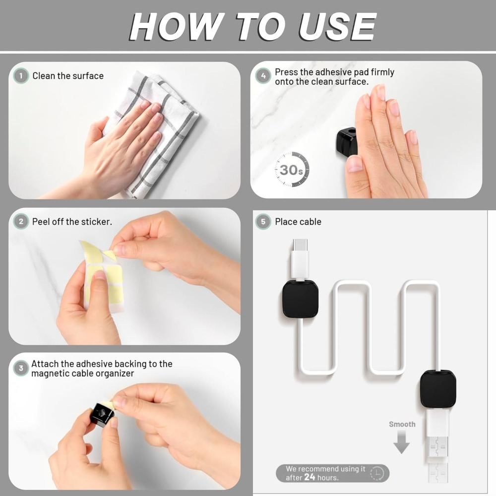 Magnetic Cable Clips for Cord  - Cable Organizer Magnetic 评论和价格