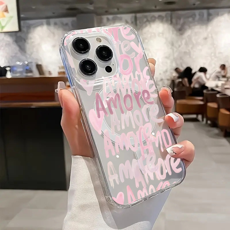 Amore-Love Romantic Pink Lette - Magnetic Phone Case 评论和价格