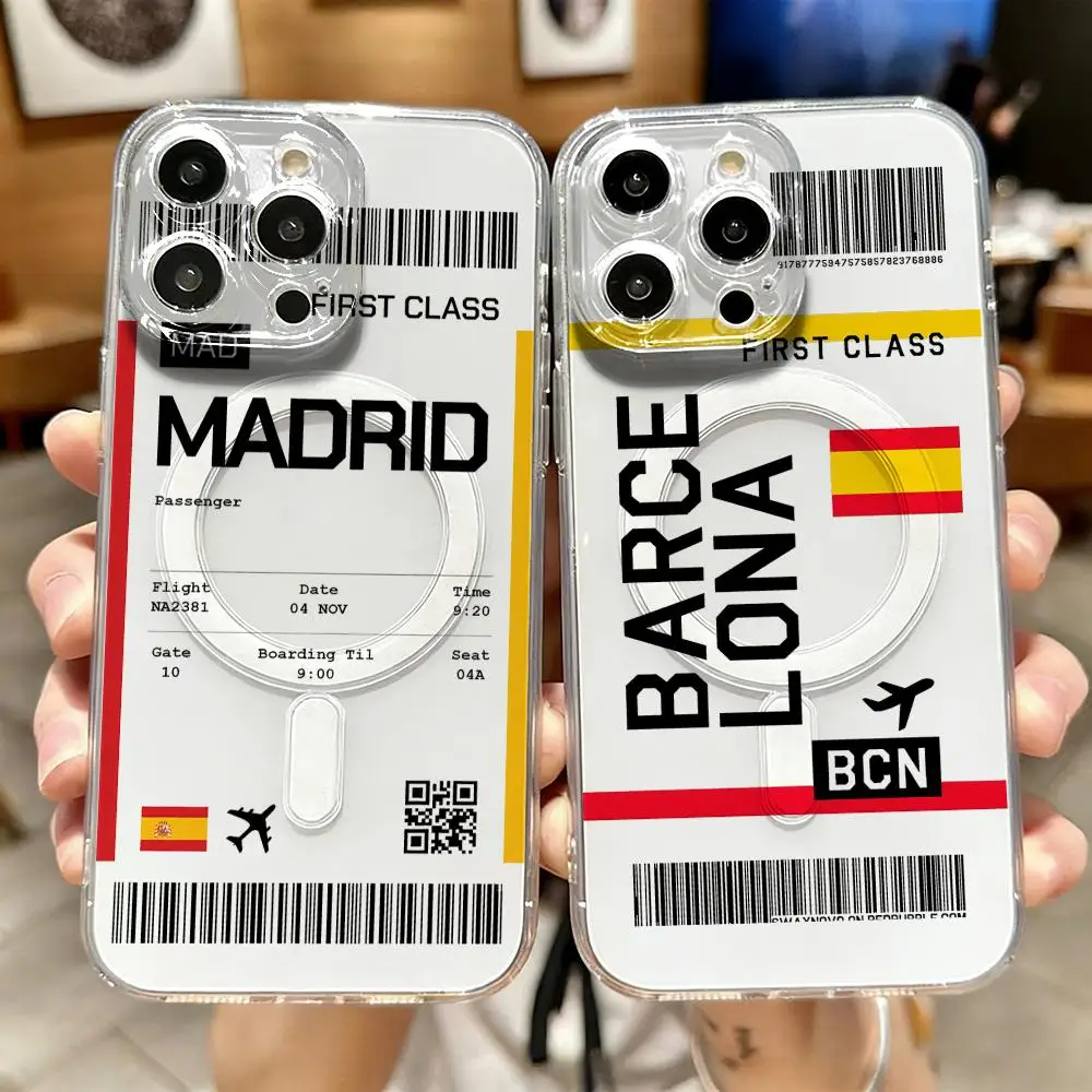 Travel Plane Ticket Spain Phon - Magnetic Phone Case 评论和价格