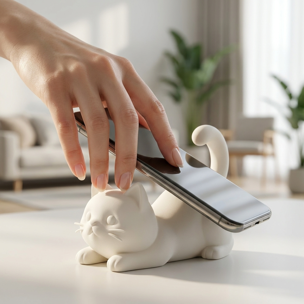 3D Printed Cat Figurine Device - Phone Accessories Aesthetic 评论和价格