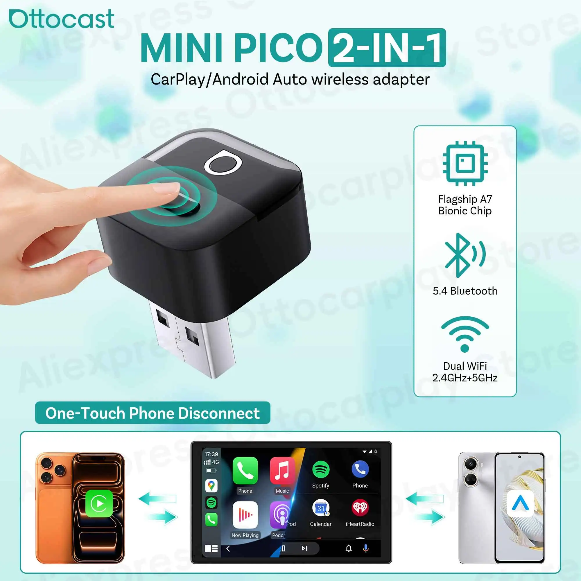OTTOCAST Mini Pico 2026 Wirele - Phone Accessories Android 评论和价格